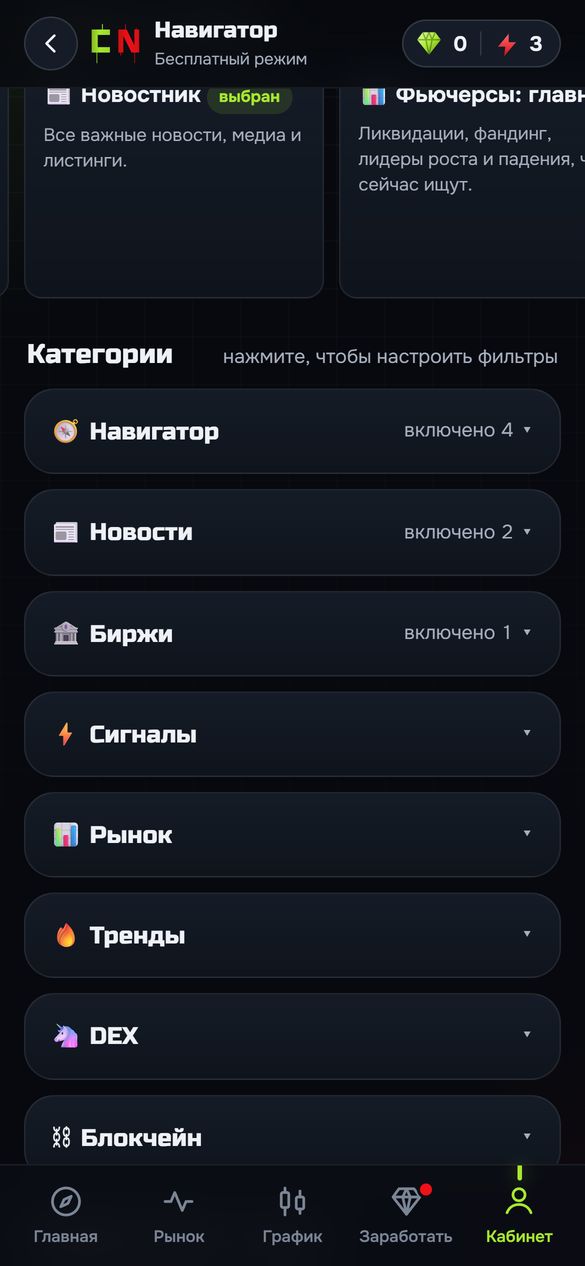 Категории по разделам